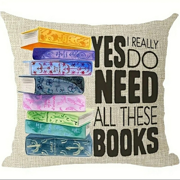 New Home Deco Linen Blend Book Lover's Pillowcase - Picture 2 of 6